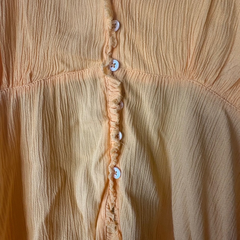 NWT‎ Urban Outfitters Yellow Open Back Button Down High Low Peplum Top Medium - Picture 10 of 11